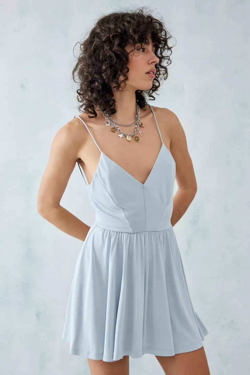 UO Vanessa Cupro Romper | Urban Outfitters (US and RoW)