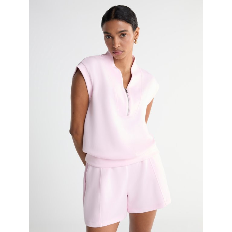 Scoop Women's Ultimate Scubaknit Zip Front Shawl Top, Sizes XS-XXL | Walmart (US)