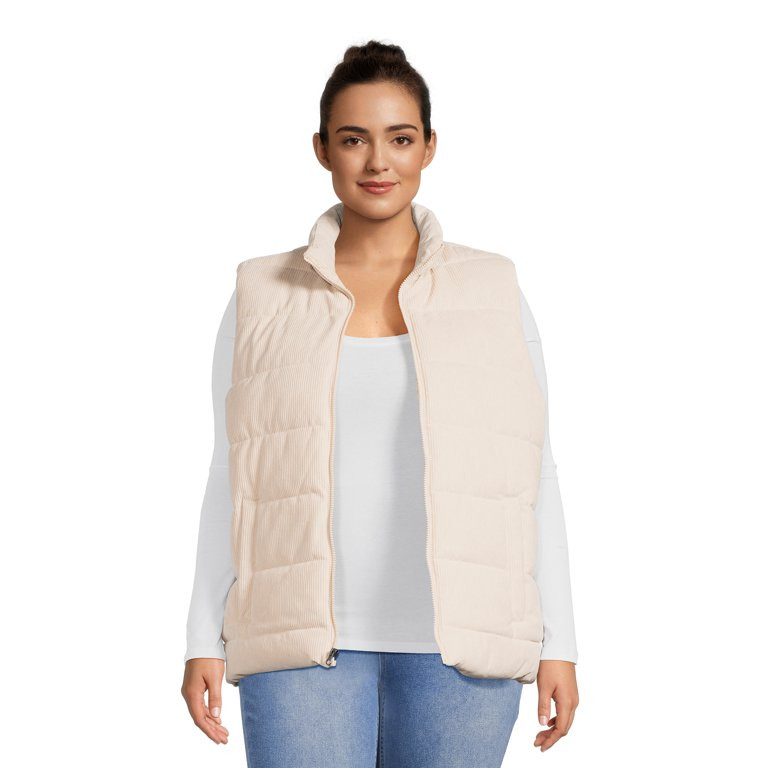 Time and Tru Plus Women's Corduroy Vest | Walmart (US)