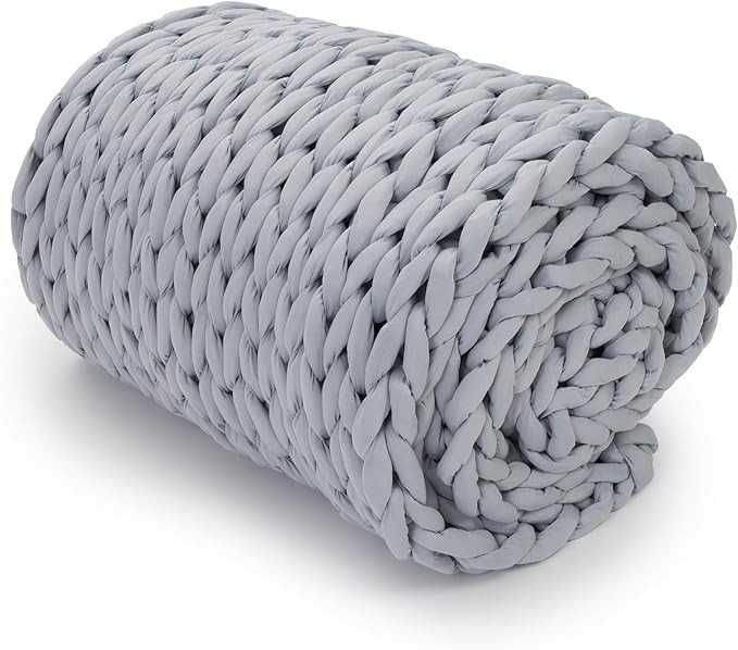 Nuzzie Chunky Knit Weighted Blanket - Breathable, Cooling, Hand Made Knit Throw Blanket for Sleep... | Amazon (US)