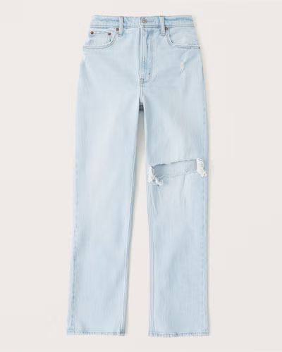 90s Ultra High Rise Straight Jeans | Abercrombie & Fitch (UK)