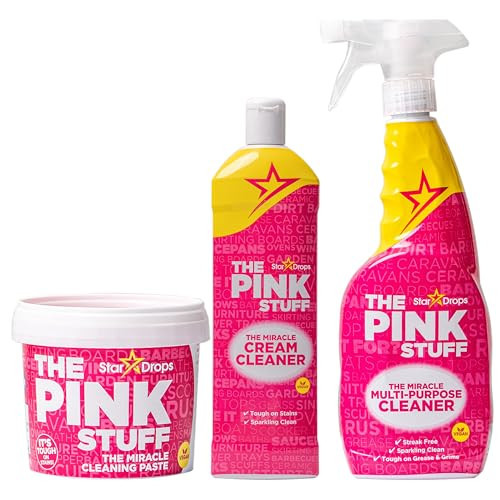 Stardrops The Pink Stuff Miracle Cleaning Bundle – Multi-Purpose Paste, Spray & Cream Cleaner (3-Pack) – Tough on Stains, Gentle on Surfaces | Amazon (US)