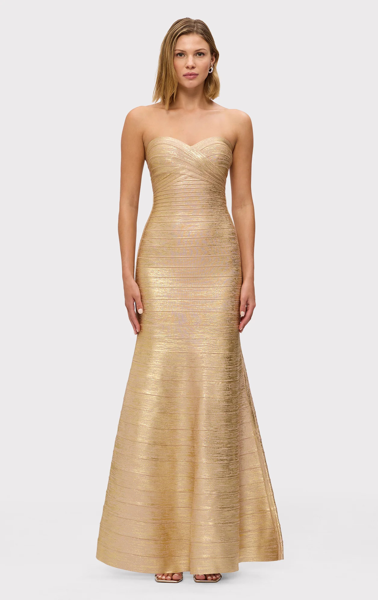 THE METALLIC SARA GOWN | Herve Leger