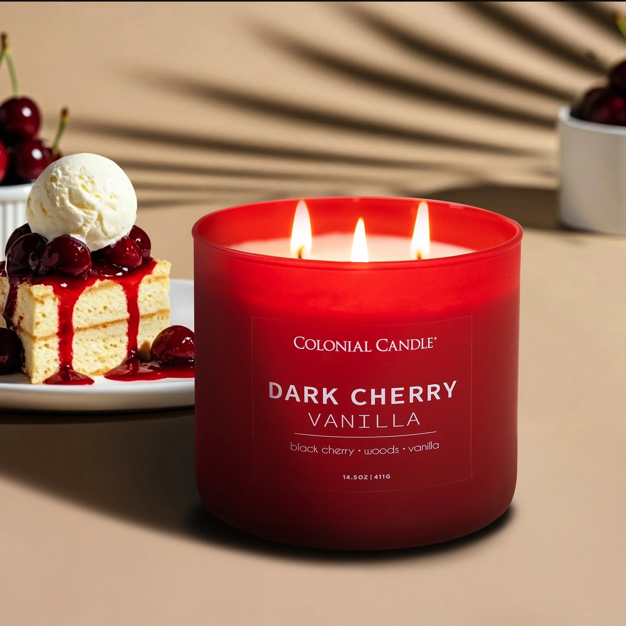 Pop of Color Dark Cherry Vanilla Scented Jar Candle, 3 Wick, 14.5 oz, 60 Hours Burn, Fruity | Walmart (US)