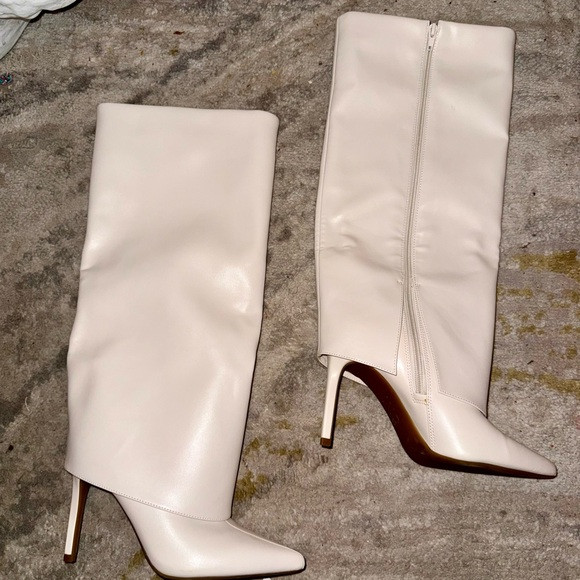 INC International Concepts Cream Heeled Boots | Poshmark