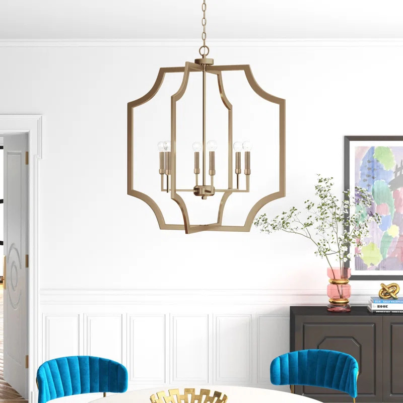 Cedric 6 - Light Dimmable Lantern Geometric Chandelier | Wayfair North America