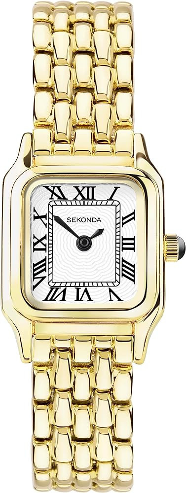 Sekonda Monica Ladies 20mm Quartz Watch in White with Analogue Display, and Gold Alloy Strap 4014... | Amazon (US)