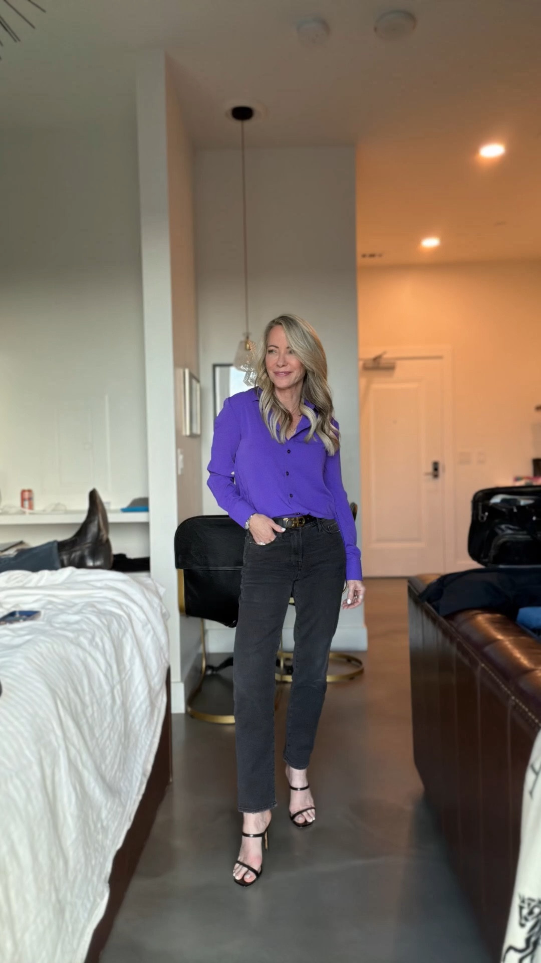 Deep purple blouse styled with black denim and heels — such an easy way to elevate a simple outfit. Classic, polished, and timeless. 💜

#LTKootd #LTKWorkwear #LTKOver40