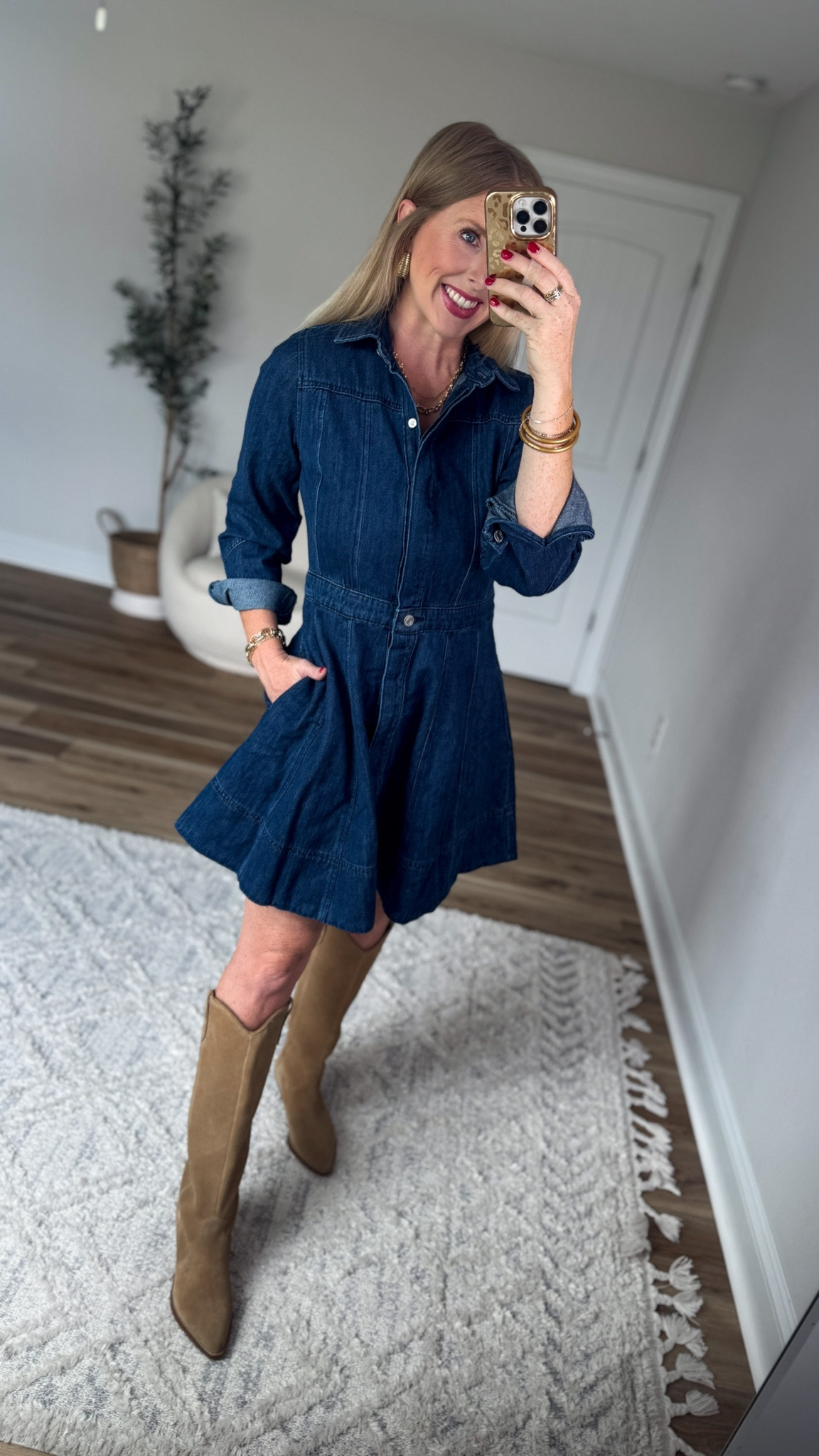 Weekend Walmart Wins try-on
Denim fit and flare dress- small

#LTKootd