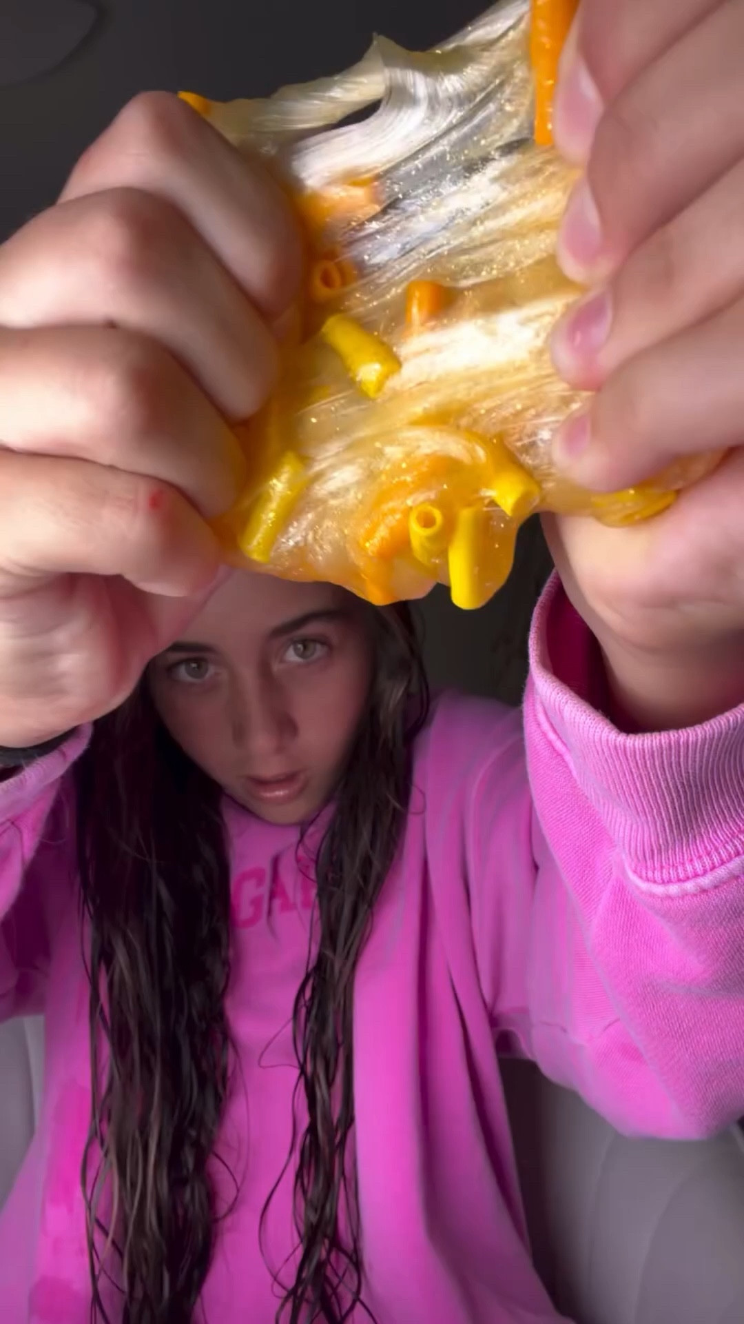 👀🧀This was so satisfying + fun to Make !! 🧀 
Best putty yet !  It was so fun to mix the sparkly yellow slime into the clear slime to make the yellow cheese sauce & then add the noodles to make MacNCheese 💛 
#crazyaaronsthinkingputty #macnchesse #putty #slime #asmr