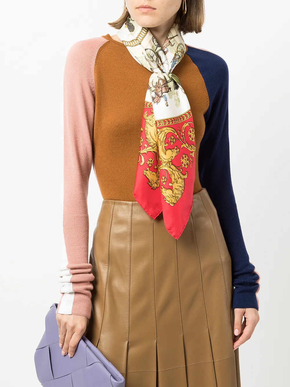 Hermès Pre-Owned La Promenade De Longchamps Silk Scarf | Red | FARFETCH UK | Farfetch Global
