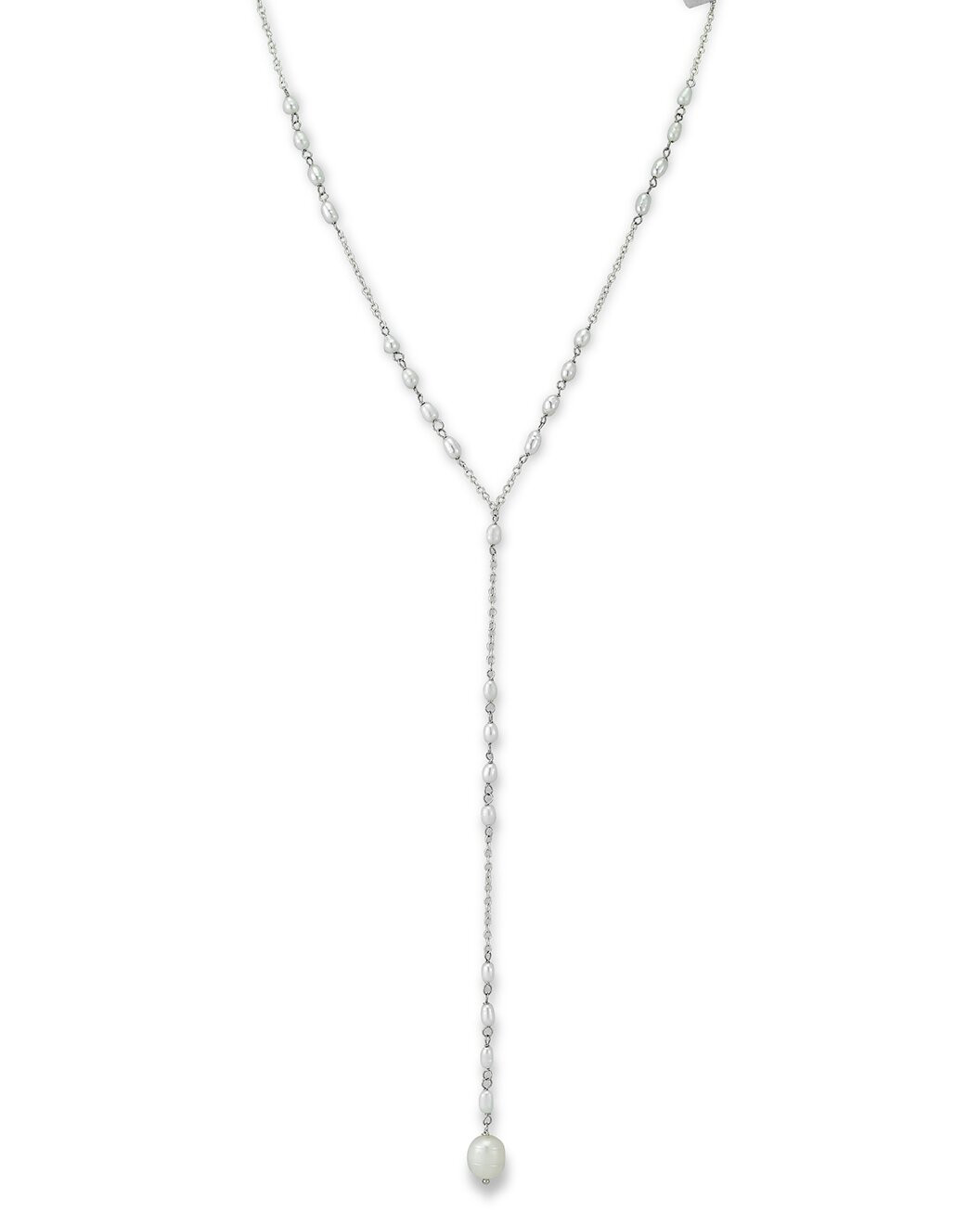 Silver Pearl Y Necklace | Gilt & Gilt City