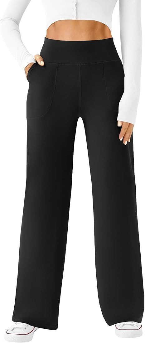 Womens Wide Leg Yoga Pants Casual Work Dress Pants Lounge Sweatpants High Waist Comfy Loose Trous... | Amazon (US)