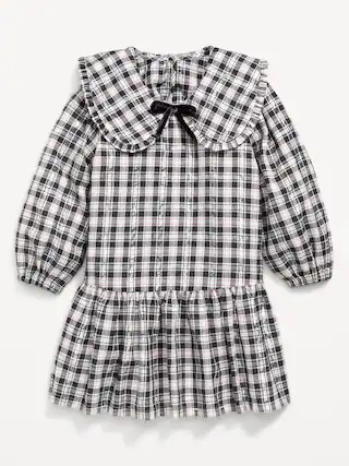 Long-Sleeve Plaid Collared Dress for Toddler Girls | Old Navy (CA)