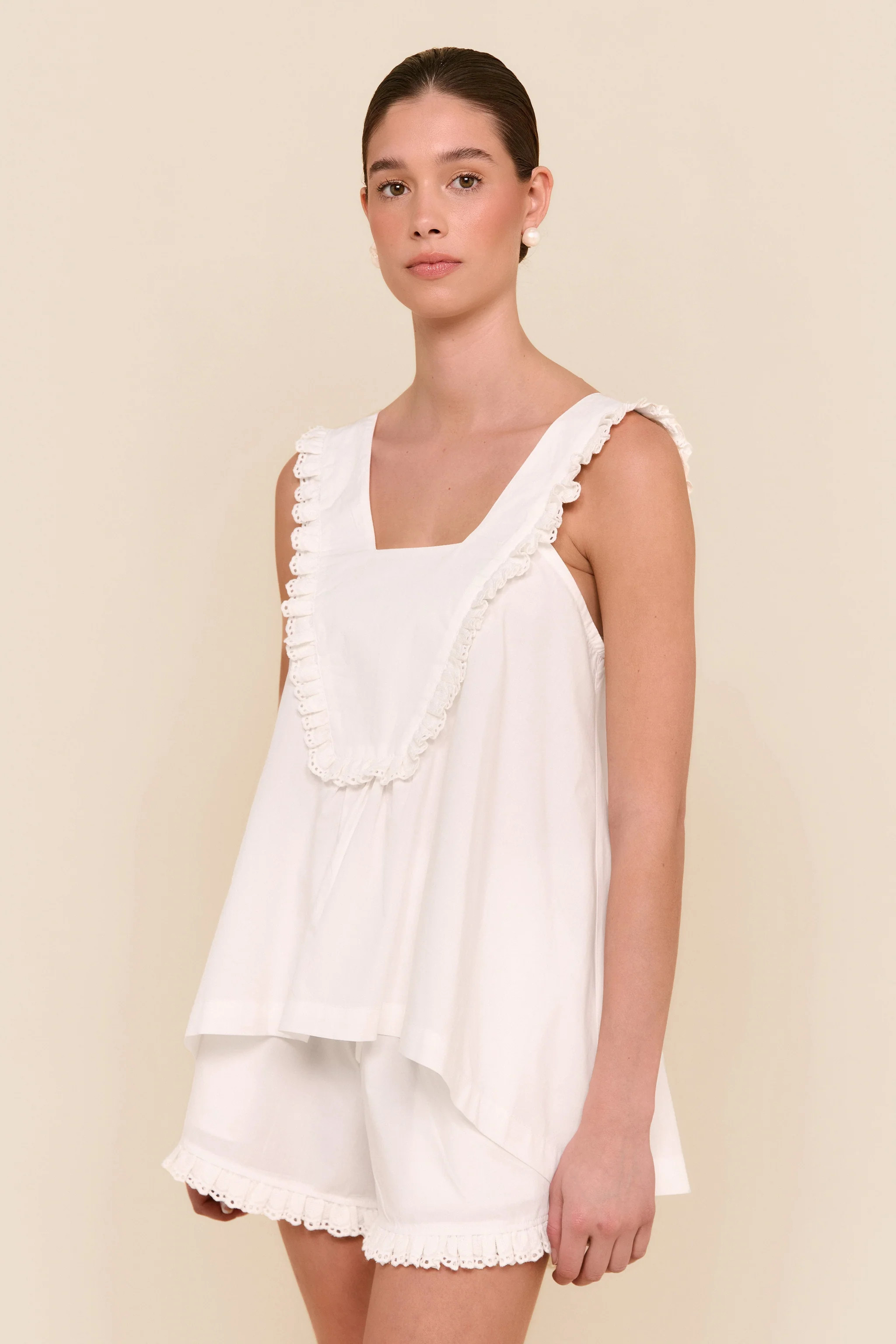 Elsie Sleep Set - Cotton Modal - Off White | Piyama US