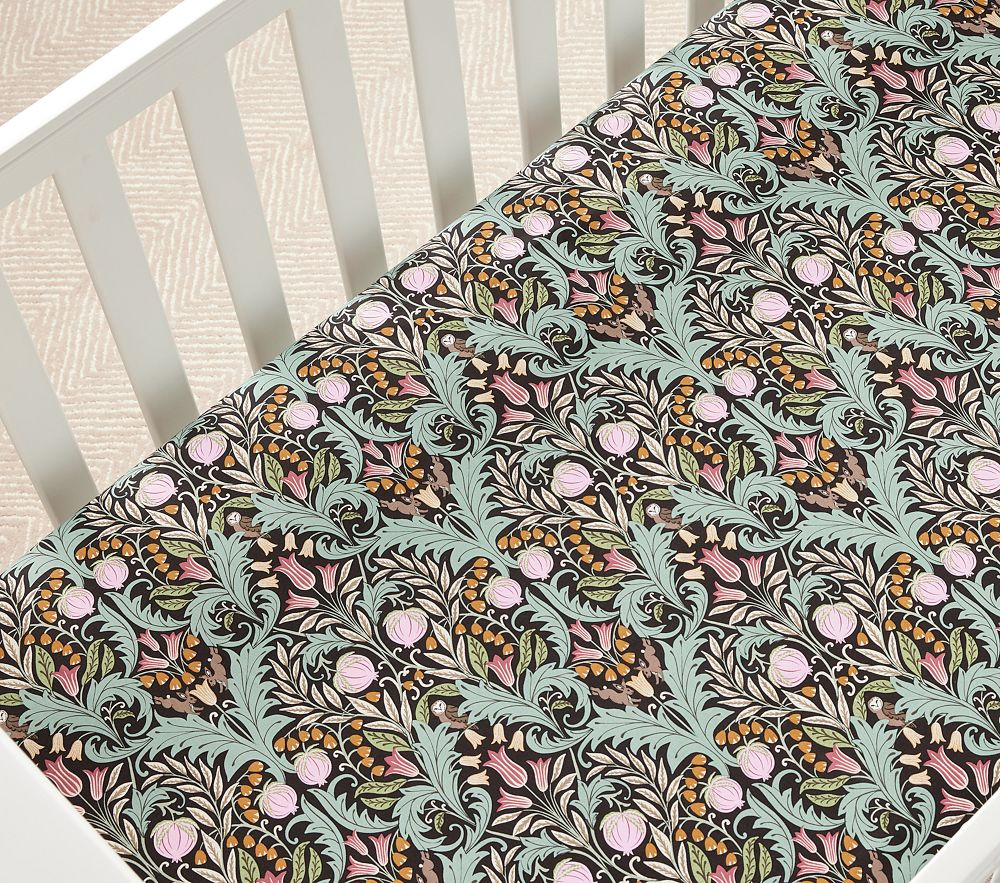 Chris Loves Julia Decorative Floral Organic Crib Fitted Sheet | Pottery Barn Kids