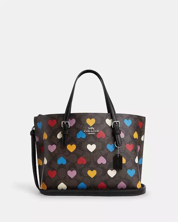 Mollie Tote 25 In Signature Canvas With Heart Print | Coach Outlet
