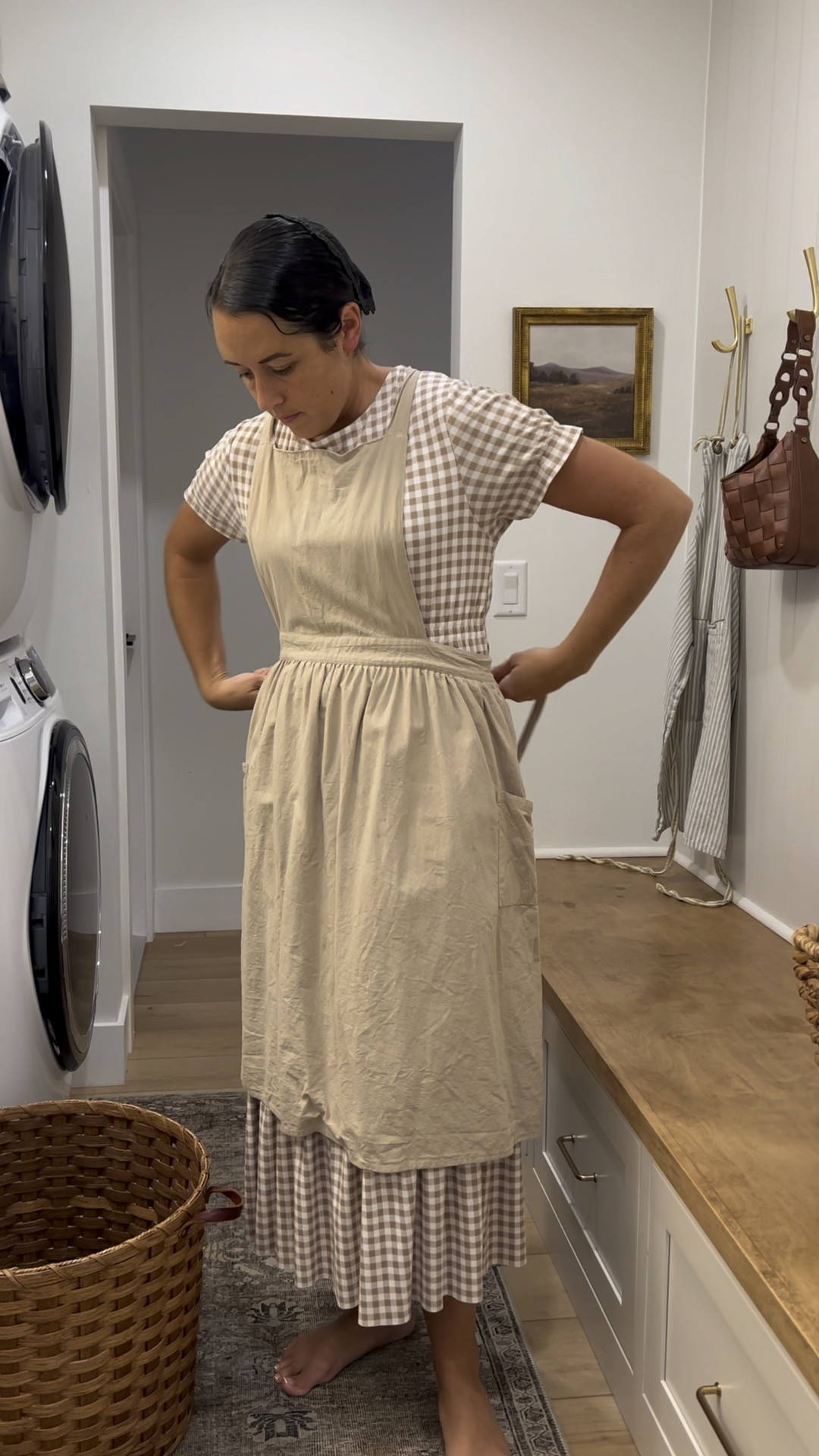 A good apron is hard to beat! This one criss crosses over your back vs around your neck. I love it! 

#LTKFind #LTKworkwear #LTKsalealert