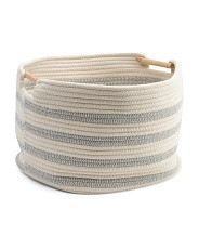 Medium Square Rope Basket With Wood Handles | TJ Maxx