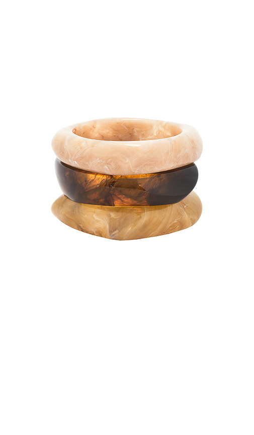Epifene Resin Bangles Set Of 3 in Brown. | Revolve Clothing (Global)
