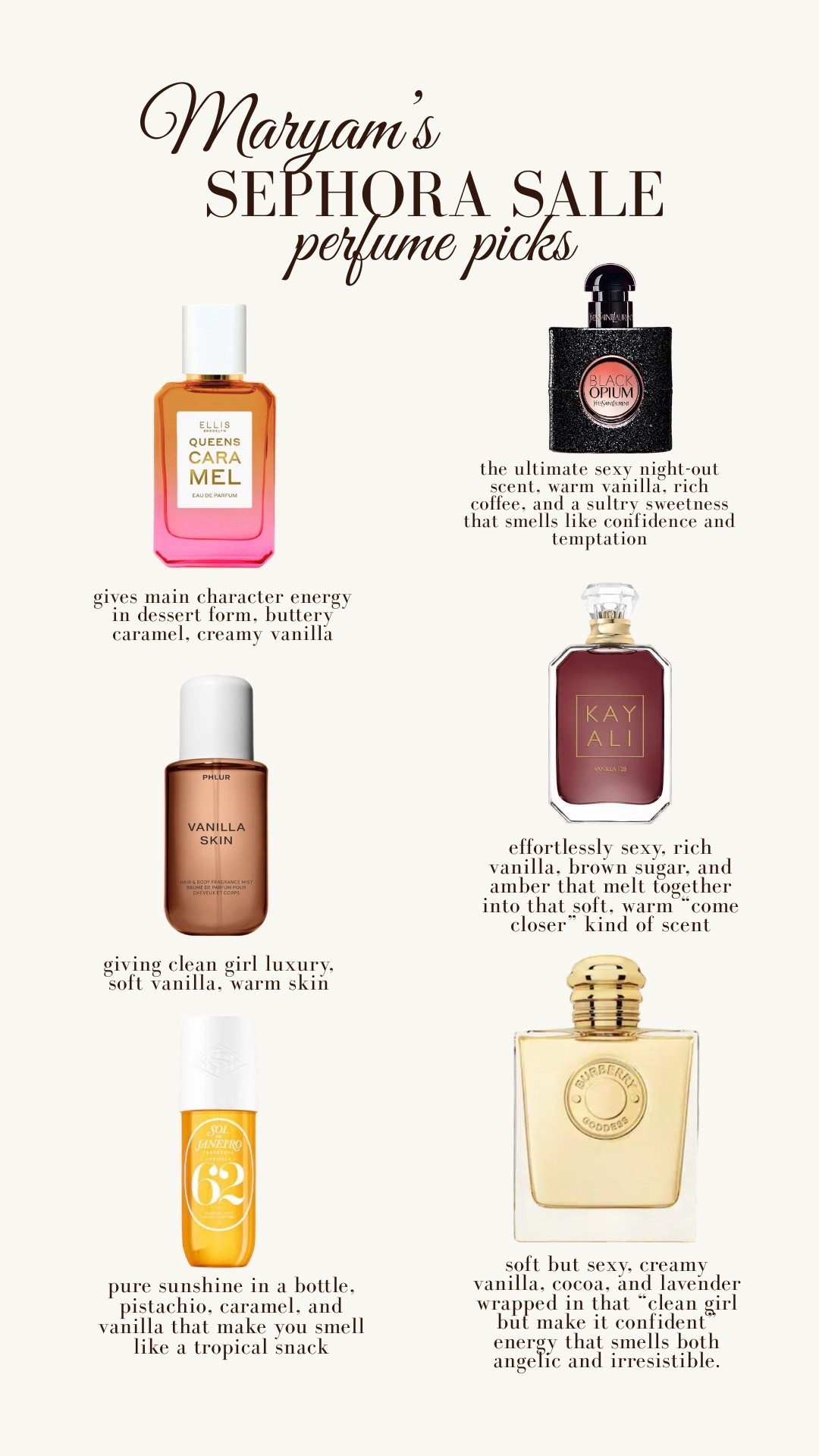 Sephora sale perfume recommendations 

#LTKcanada #LTKbeauty