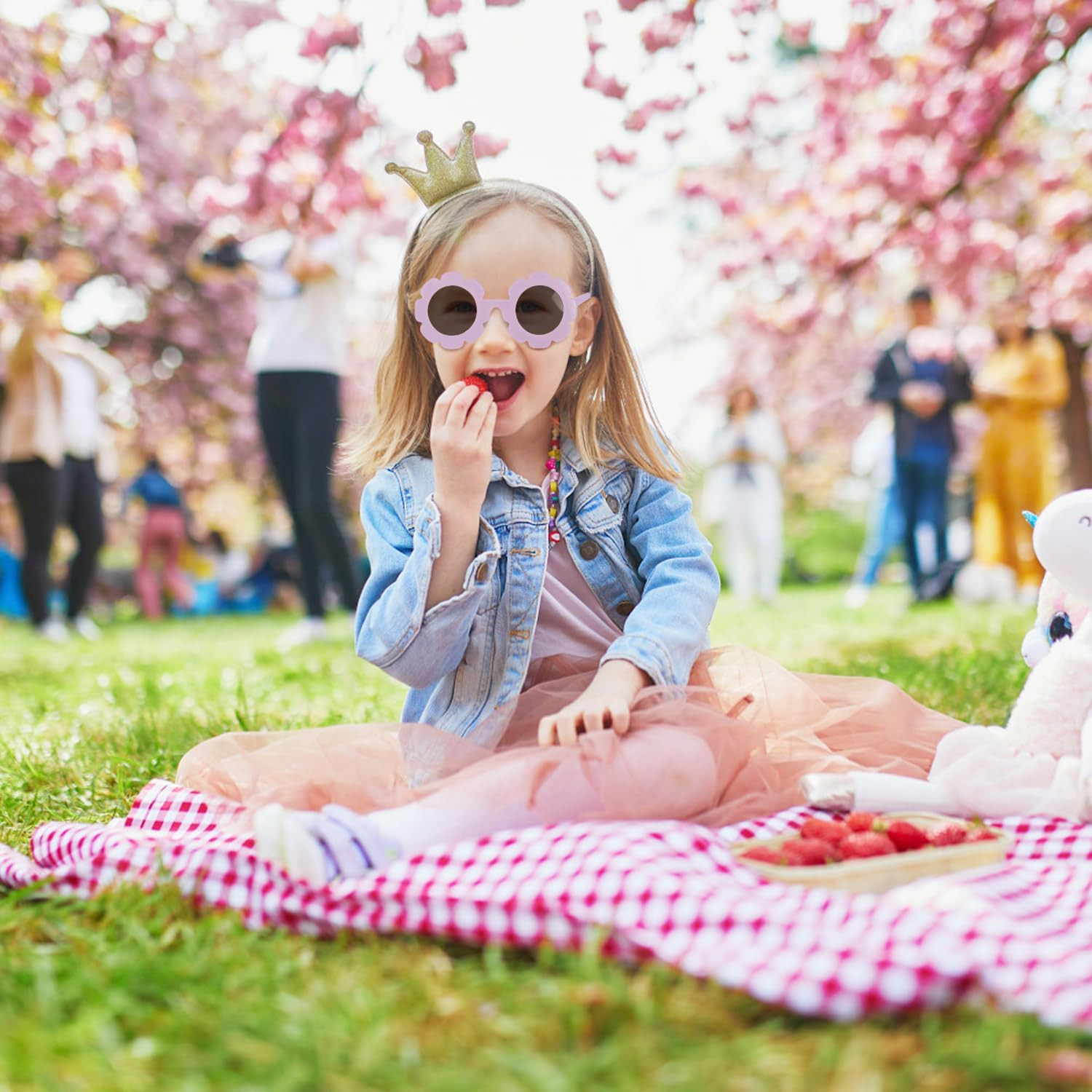 Kids Sunglasses 8 Pairs Round Flower Sunglasses for Girls Boy Baby Toddler Colored Cute Girls Acc... | Amazon (US)