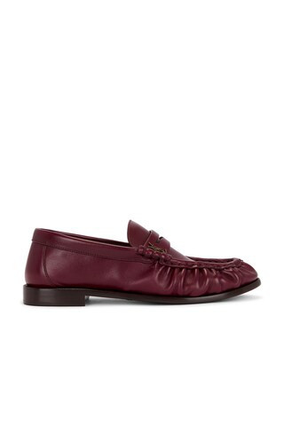 Saint Laurent Leather Loafer in Burgundy | FWRD 