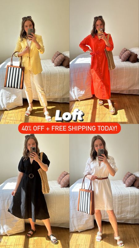 Loft 40% off + free shipping
0 p blazer
Xs petite orange dress
0 p black dress
Xs white dress (lined)
Spring dresses 

#LTKSeasonal #LTKsalealert