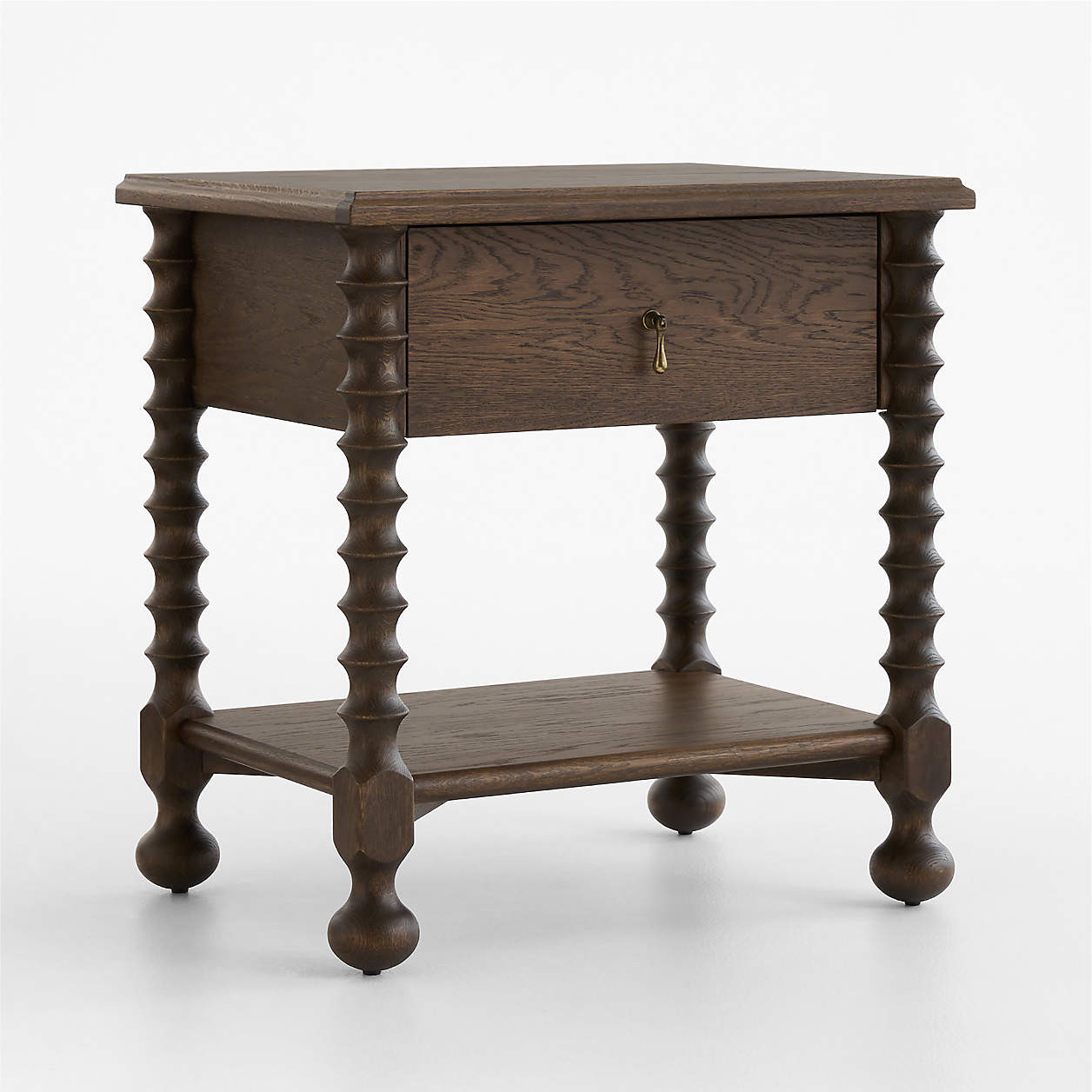 Pembroke 24" Deep Brown Oak Nightstand | Crate & Barrel | Crate & Barrel