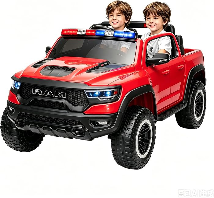 FINITO 4WD Kids 24V 4x4 Kids Ride On 2 Seater Police Truck, Remote Control Ride On Toy Car, Kids'... | Amazon (US)