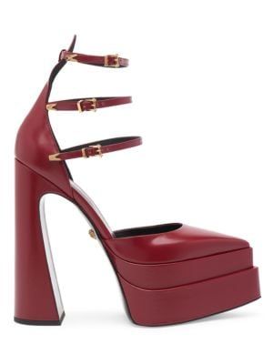 Versace Leather Platform Strappy Pumps on SALE | Saks OFF 5TH | Saks Fifth Avenue OFF 5TH