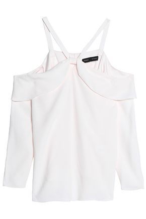 Proenza Schouler Woman Cold-shoulder Layered Crepe Top Off-white Size 8 | The Outnet US