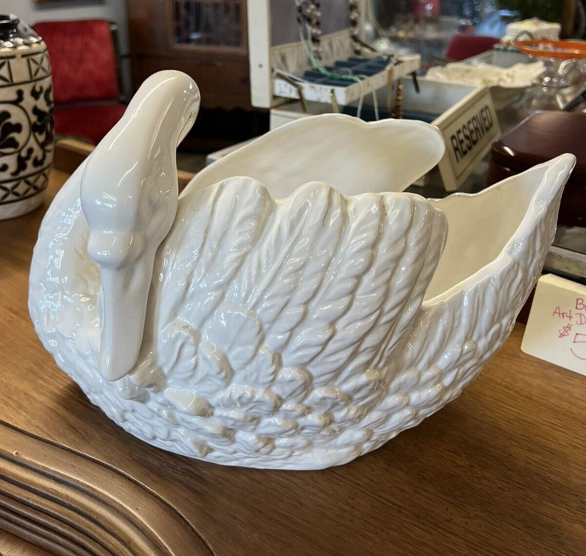 CALIFORNIA USA WP POTTERY WHITE MCM LARGE SWAN PLANTER  | eBay | eBay US