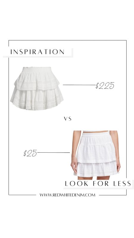 Loveshackfancy dupe look for less embroidered Ruffle mini skirt set - on sale for $20!

#LTKunder50 #LTKsalealert