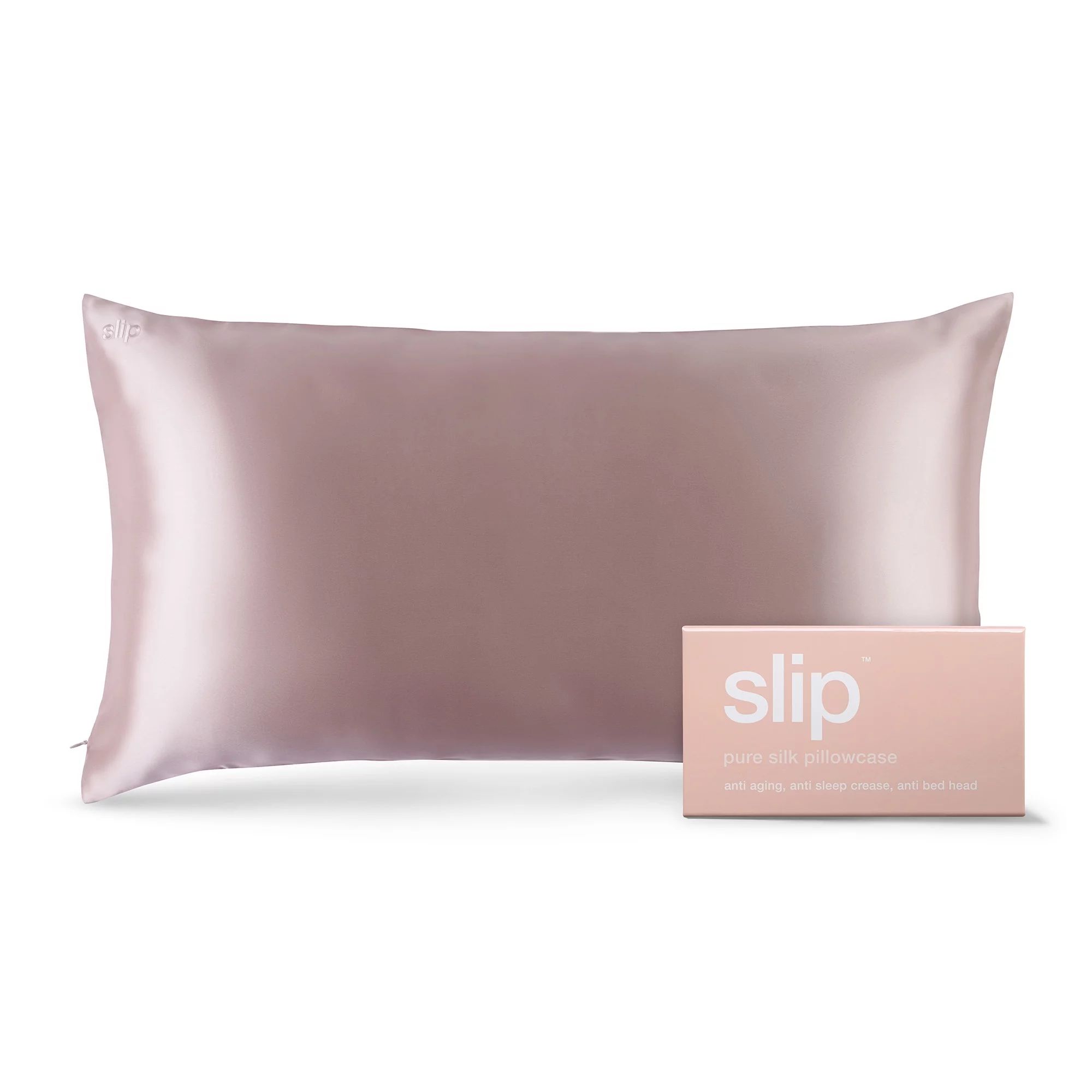 Slip Pure Silk 360 Thread Count Pink Silk Pillowcase, King | Walmart (US)