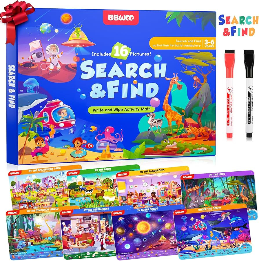 Search and Find Activity Books for Kids Ages 3-5, Travel Games Toys for Car Airplane, Road Trip A... | Amazon (US)