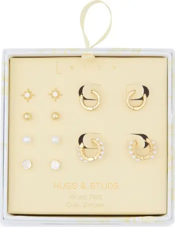 Leith 6-Pair Cubic Zirconia Starburst Earrings | Nordstromrack | Nordstrom Rack