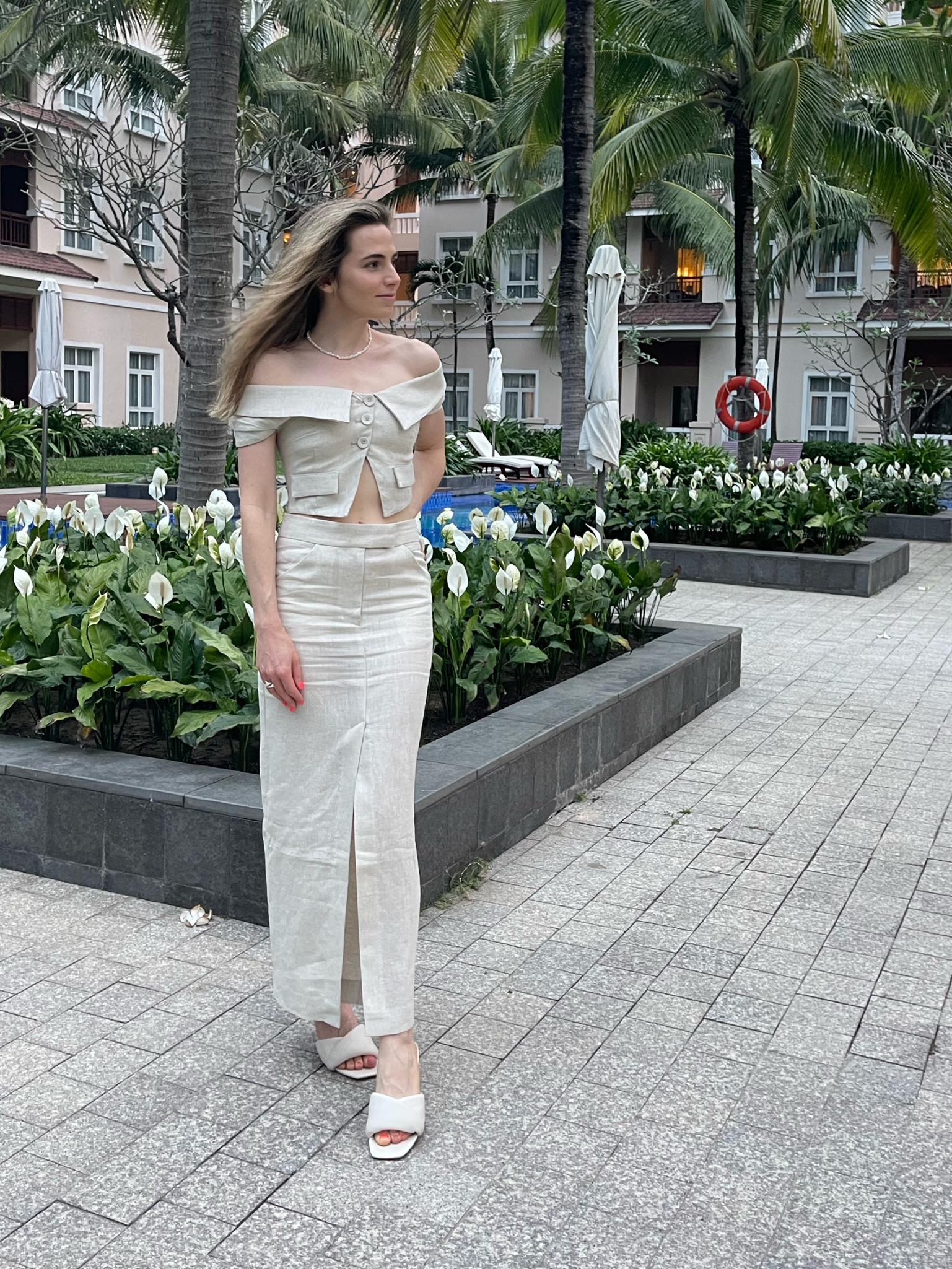 THIS LINEN SET!!  Since it’s linen it definitely gives a vacation outfit vibe, but a very much dressed-up night-out vacation vibe 🥰 I got a size smalll in each piece. This was one of my favorite Vietnam outfits that I wore. 

#LTKstyletip #LTKtravel #LTKSeasonal