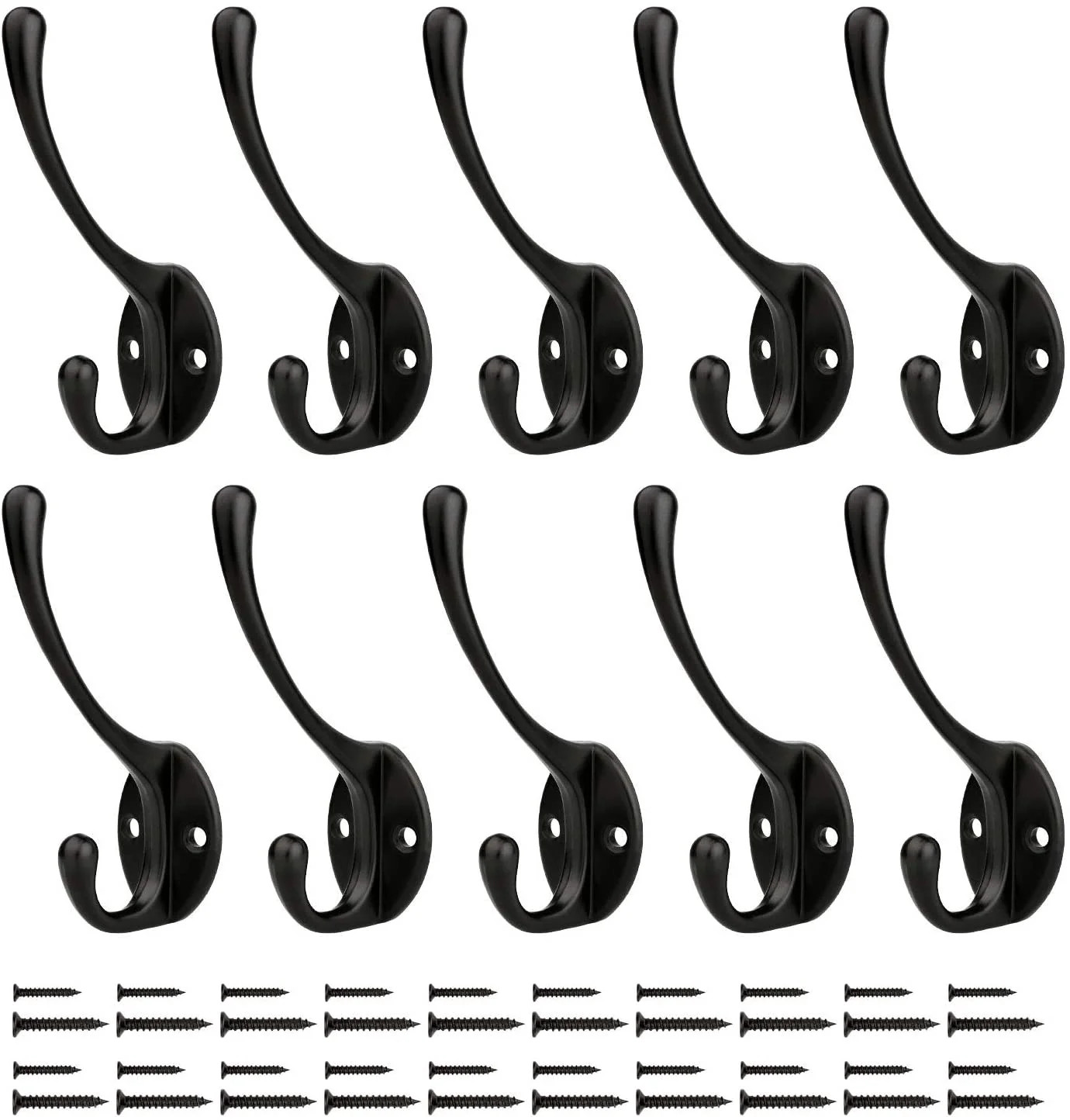 YIHATA 10 Packs Hooks for Hanging Hat Hook Double Wall Mounted Coat Hanger | Walmart (US)