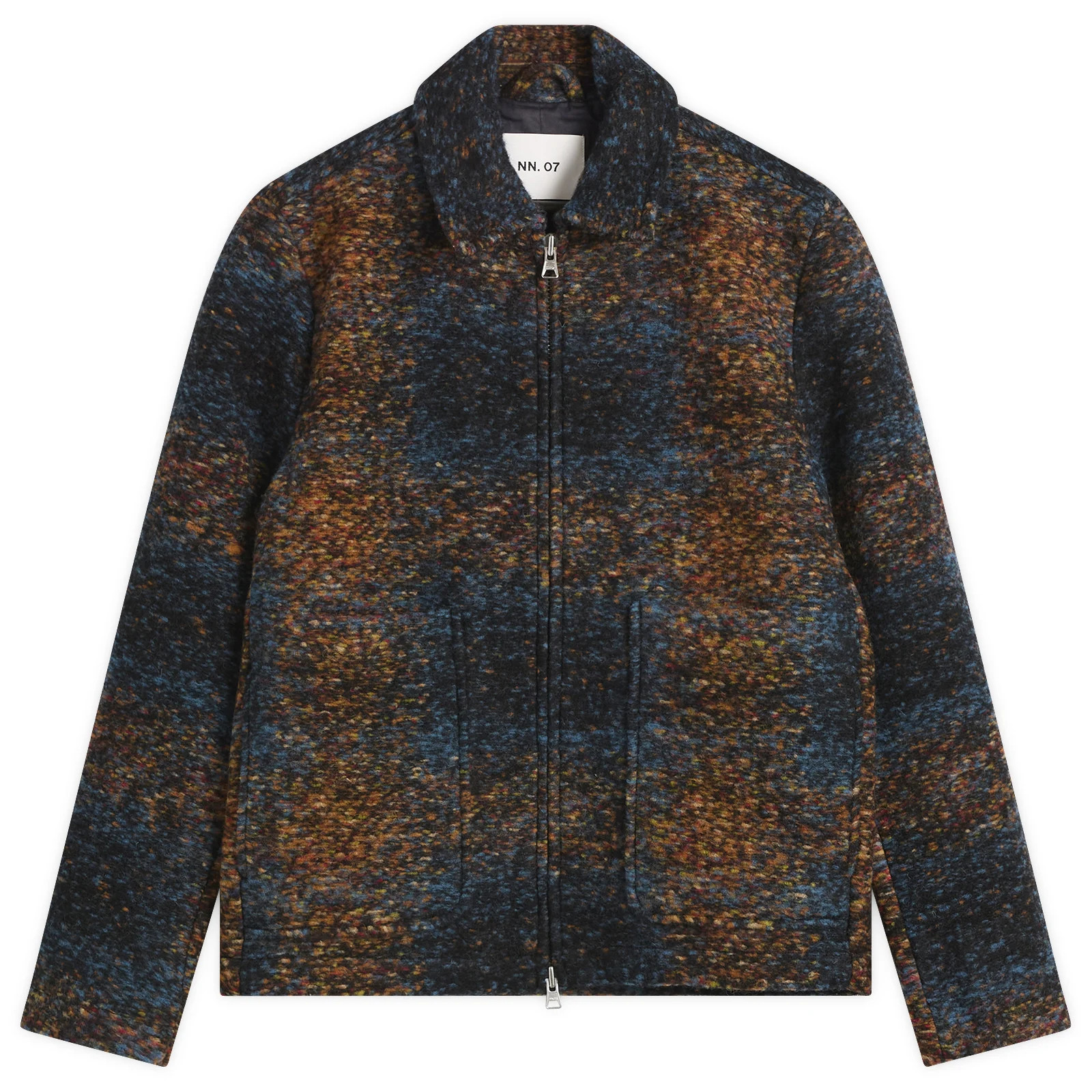 NN07 Men's Gael Boucle Wool Jacket in Blue Multi, Size Medium | END. Clothing