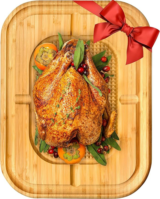 Turkey Platter for Thanksgiving - Turkey Cutting Board for Meat - Large Carving Board with Juice ... | Amazon (US)