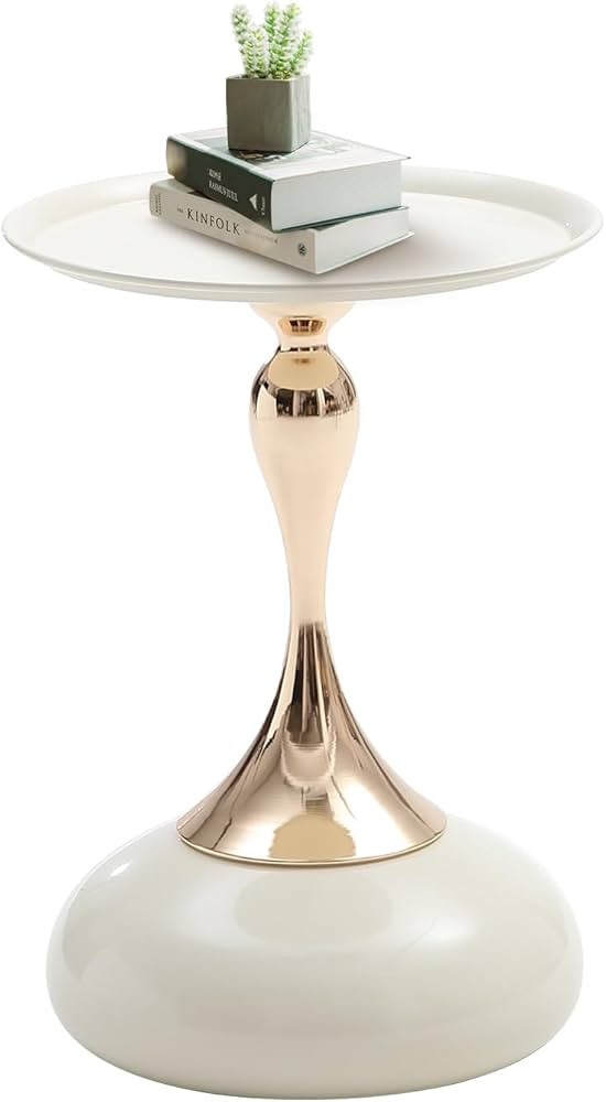 Ironalita White Pedestal Side Table for Small Spaces, Metal Round Unique End Tables Living Room M... | Amazon (CA)