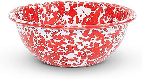 Crow Canyon Home Enamelware Cereal Bowl, 20 ounce, Red/White Splatter (Set of 4) | Amazon (US)