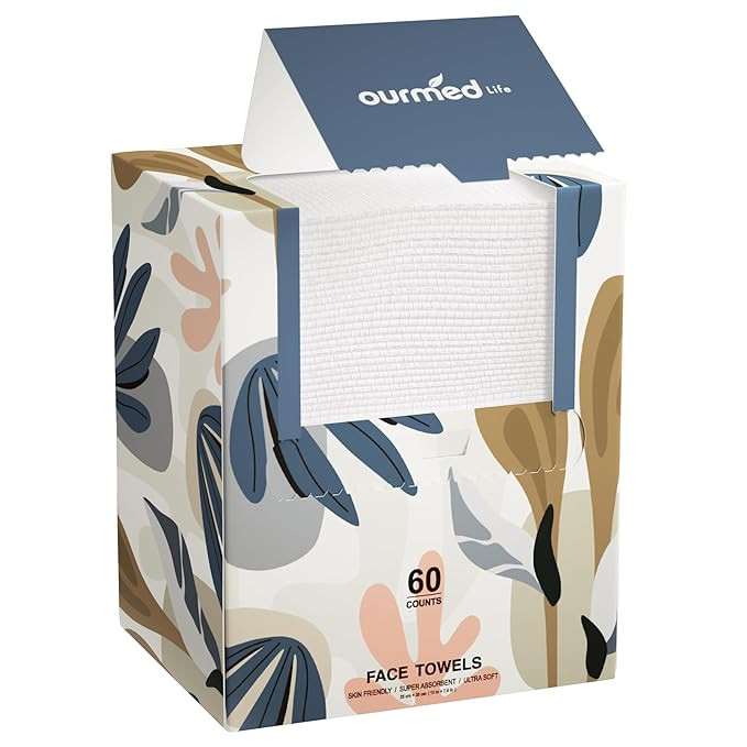 Ourmed Life Face Towels, Disposable Biodegradable Facial Towels for Sensitive Skin, Lint- free Fa... | Amazon (US)