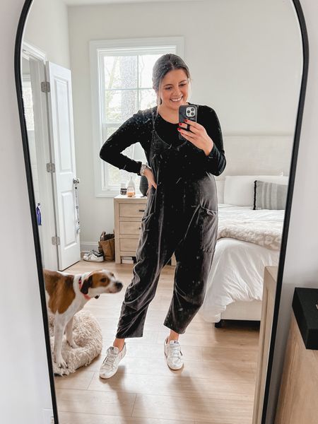 Free people outfit. Hot shot onesie— size down. Long sleeve ribbed tee Target tts, golden goose ball star tts. Leopard star sneakers. Jumpsuit. 

#LTKunder100 #LTKstyletip