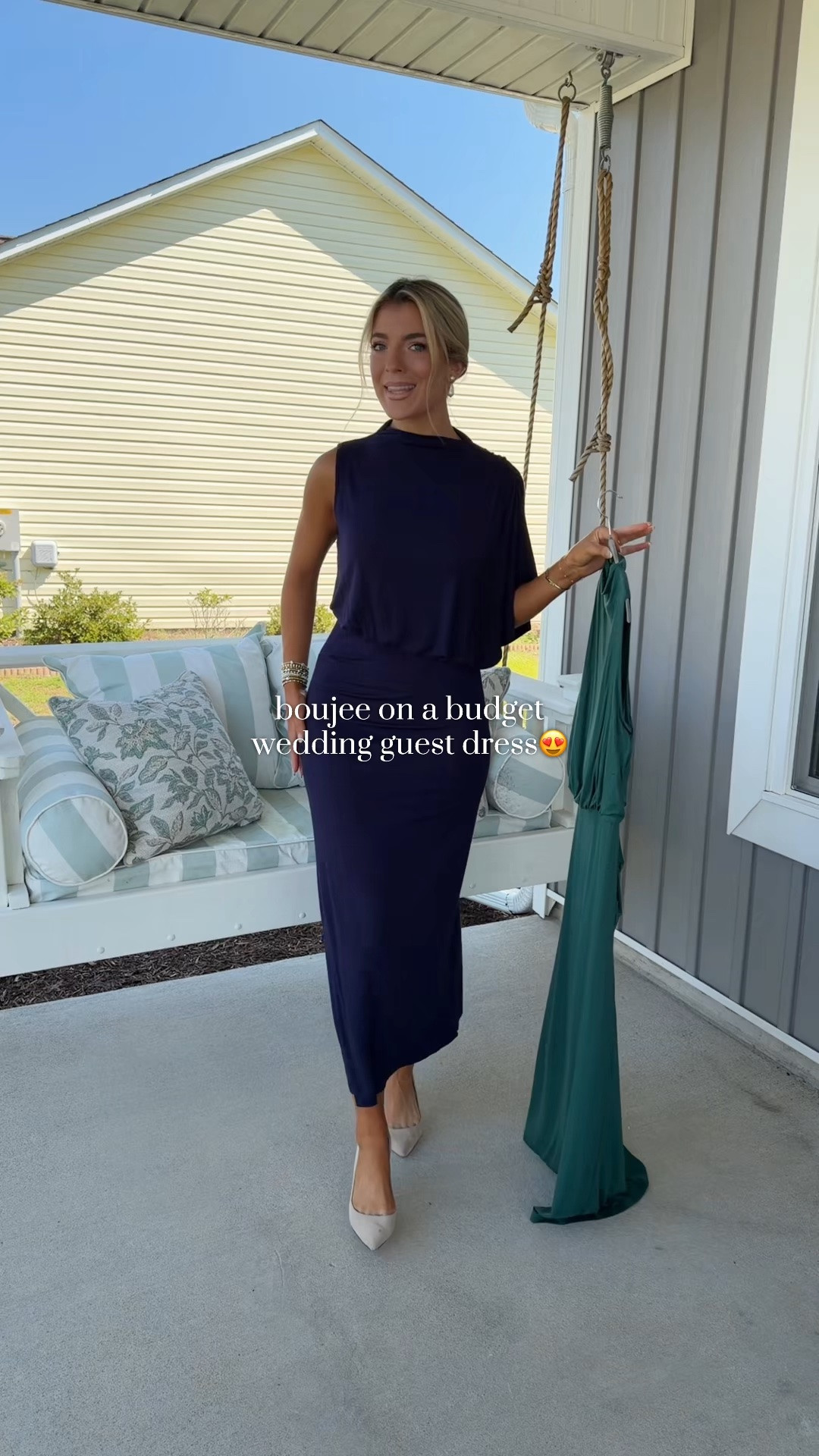 The green omg😍 SO perfect for a
wedding, event, vacay! Affordable and super classy too! Wearing size M and I'm 5'9!
#affordablefashion #boujeeonabudget #weddingguestdress #classyfashion #fallfashion

#LTKWedding #LTKSeasonal #LTKU