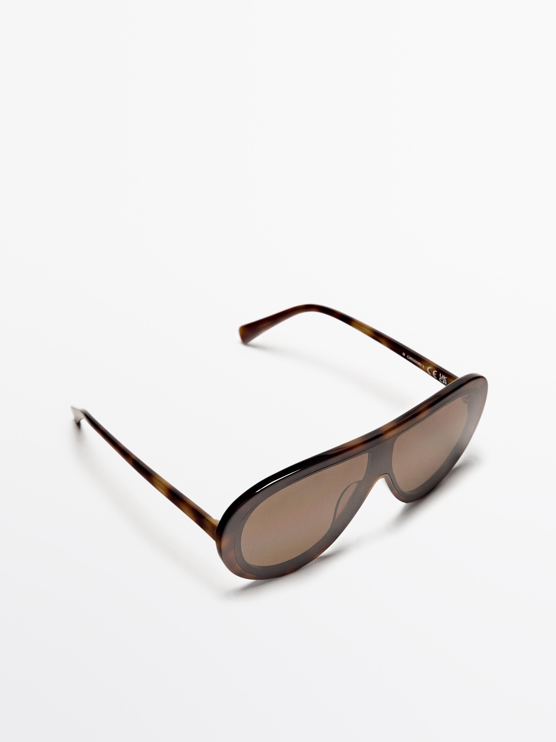 Tortoiseshell-effect aviator sunglasses | Massimo Dutti UK