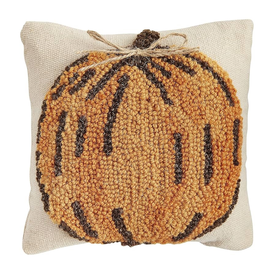 Mud Pie, Pumpkin, Mu dPie Fall Mini Hooked Pillow, 8" x 8", 1 Count (Pack of 1) | Amazon (US)