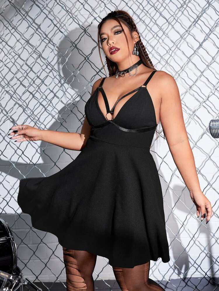 ROMWE PUNK Plus Cut Out Cami Dress | SHEIN