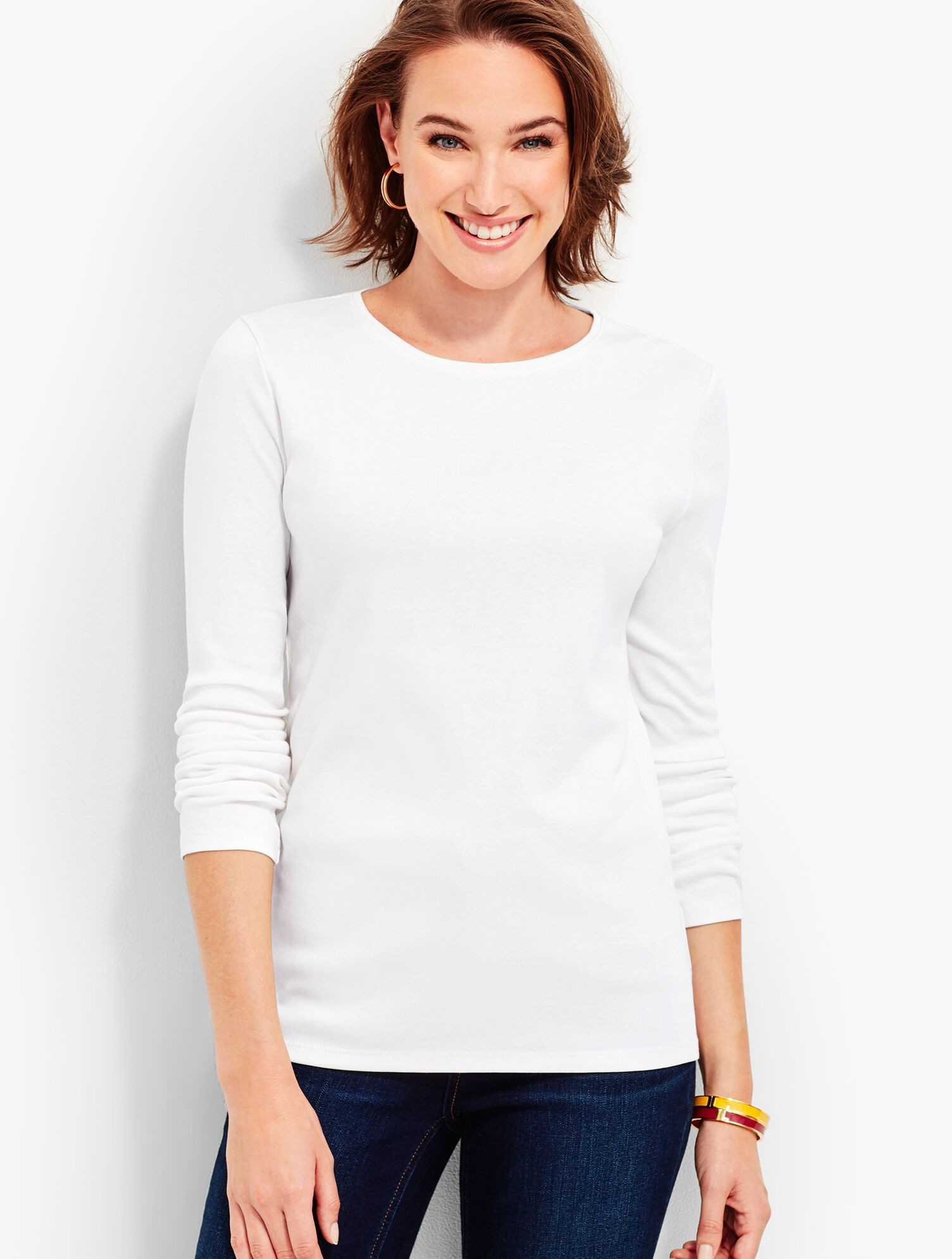 Long-Sleeve Crewneck Tee-Solid | Talbots